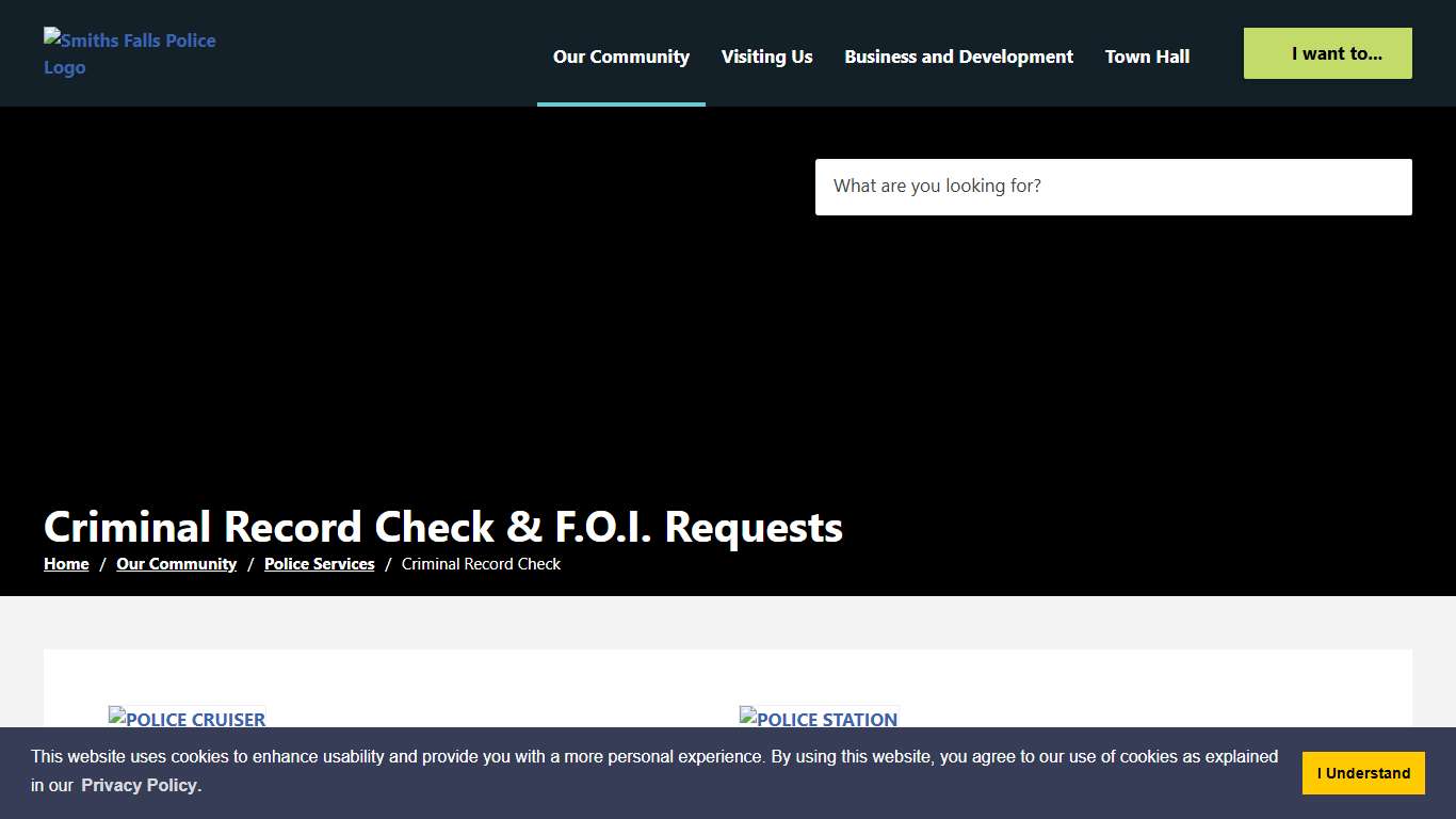 Criminal Record Check & F.O.I. Requests - Town of Smiths Falls